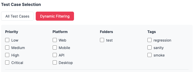 test run based on tags