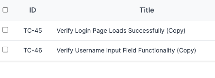 search on test run detail page