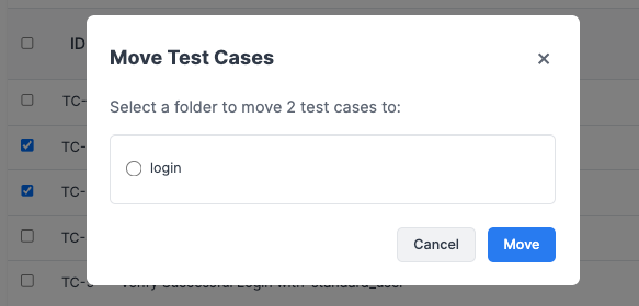 search on test run detail page
