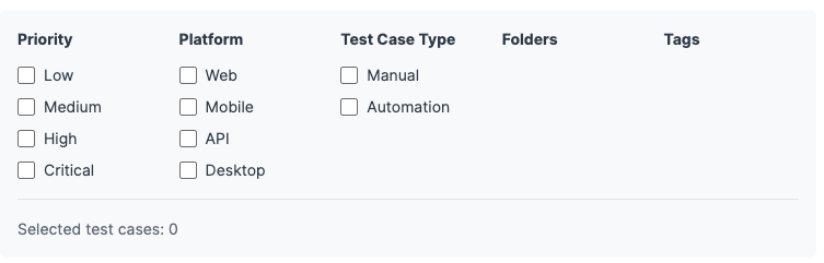 search on test run detail page