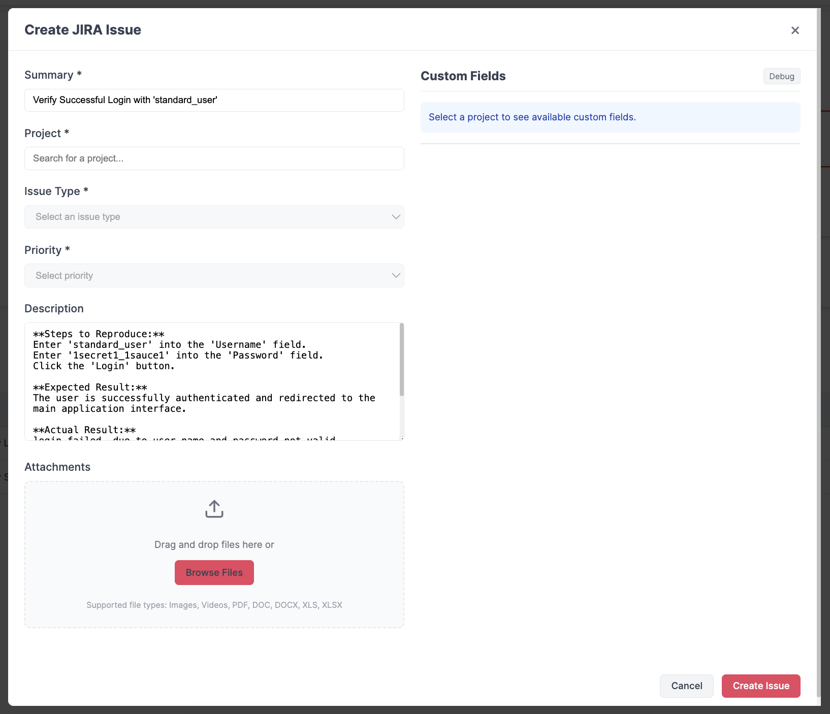 search on test run detail page