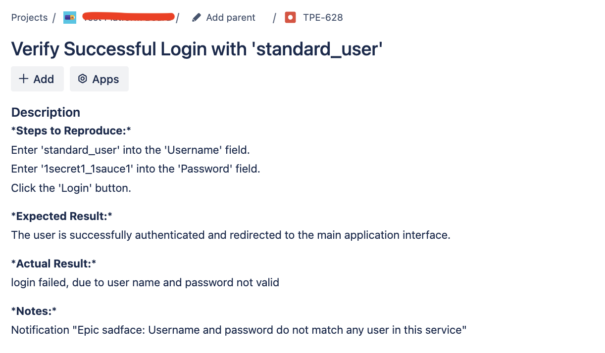search on test run detail page